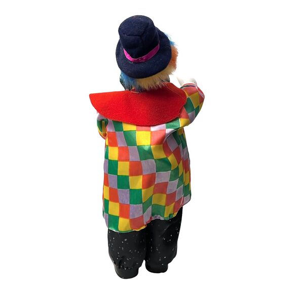 Vintage 1960's MUSICAL CIRCUS CLOWN 15" Key Wind Up Ceramic Cloth Movement Music - Picture 6 of 9